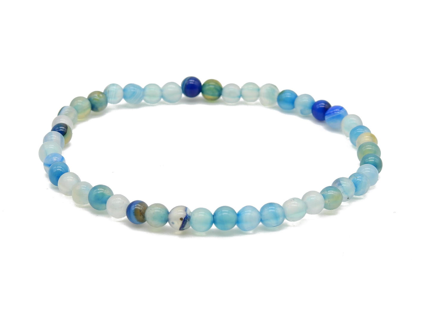 selection zen bracelet élastique4mm agate bleue