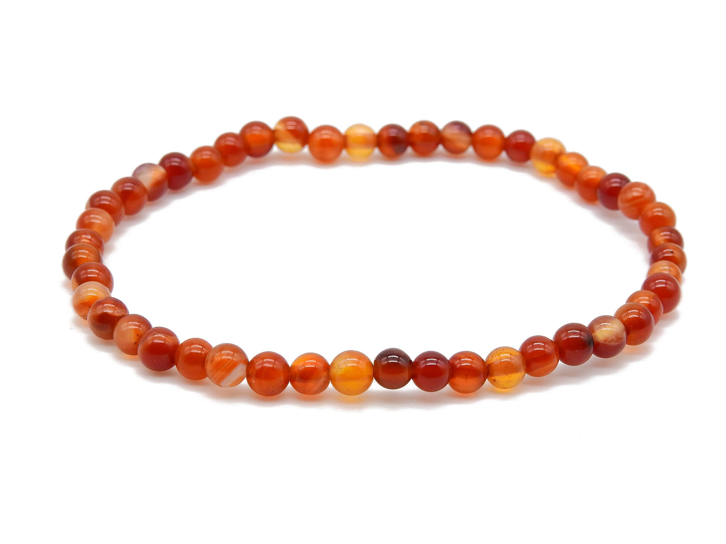 selection-zen bracelet 4mm élastique agate rouge bandes