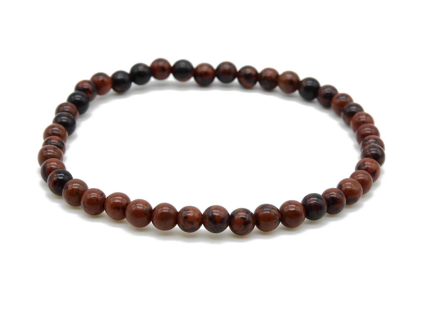 selection zen bracelet 4mm obsidienne mahogany élastique