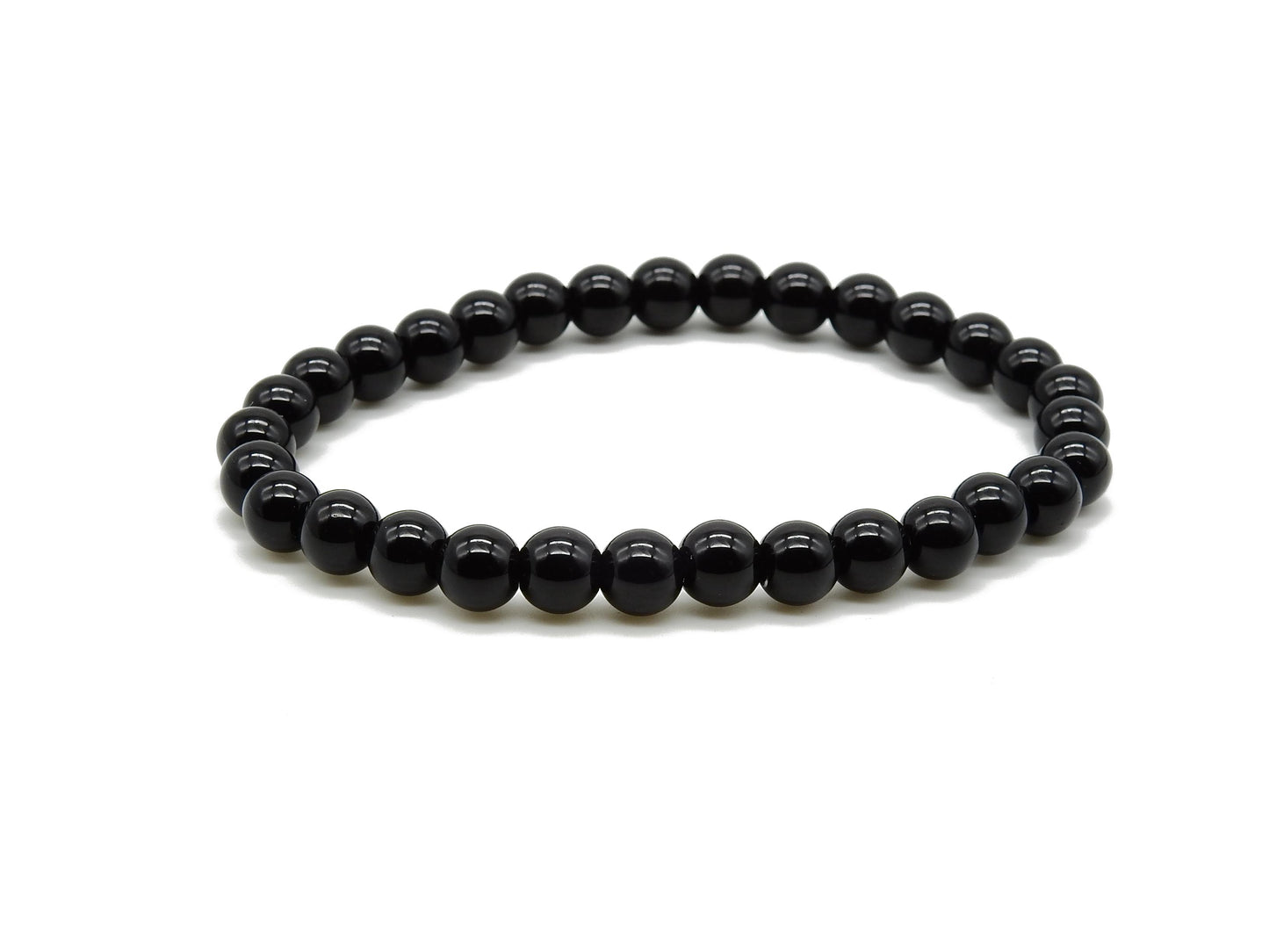 selection zen bracelet 5mm agate noire élastique