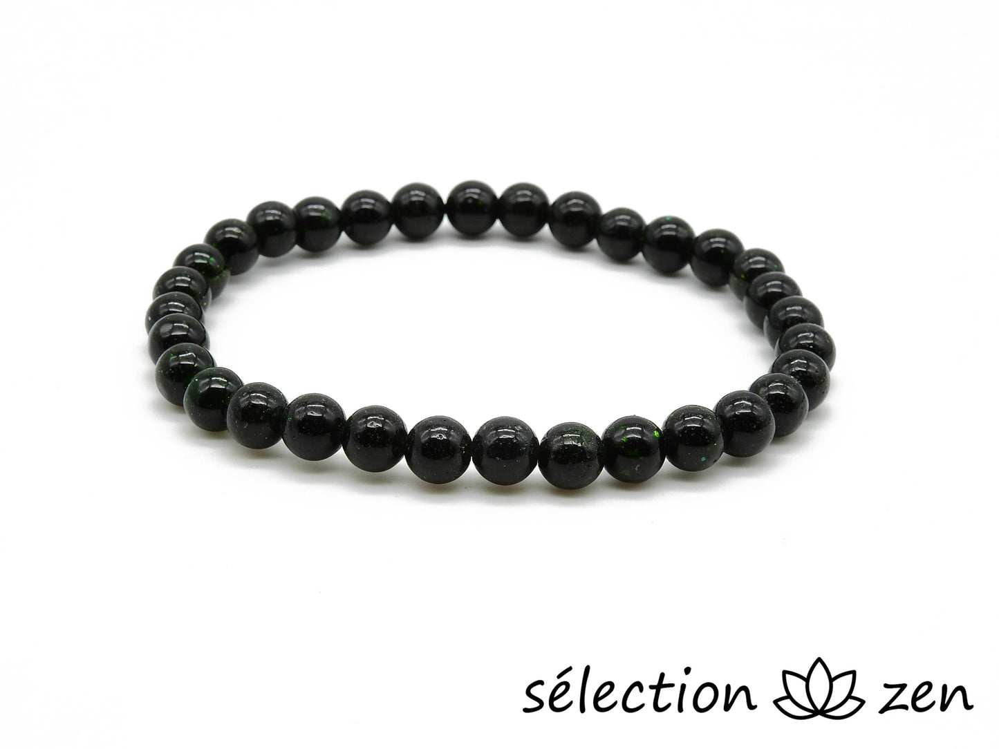 selection zen bracelet pierre de sable vert 5mm
