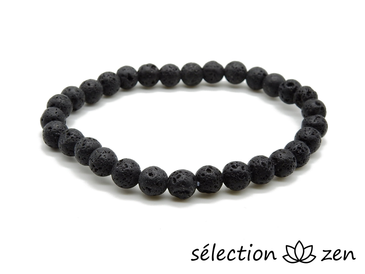 selection-zen bracelet pierre de lave 6mm