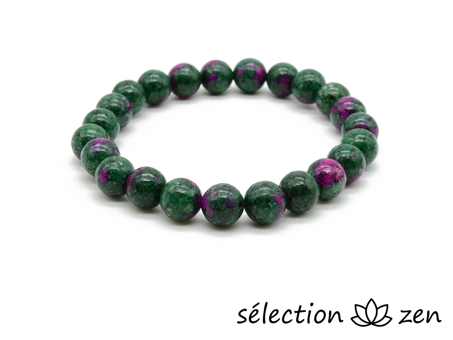 bracelet 8mm rubis zoisite selection-zen