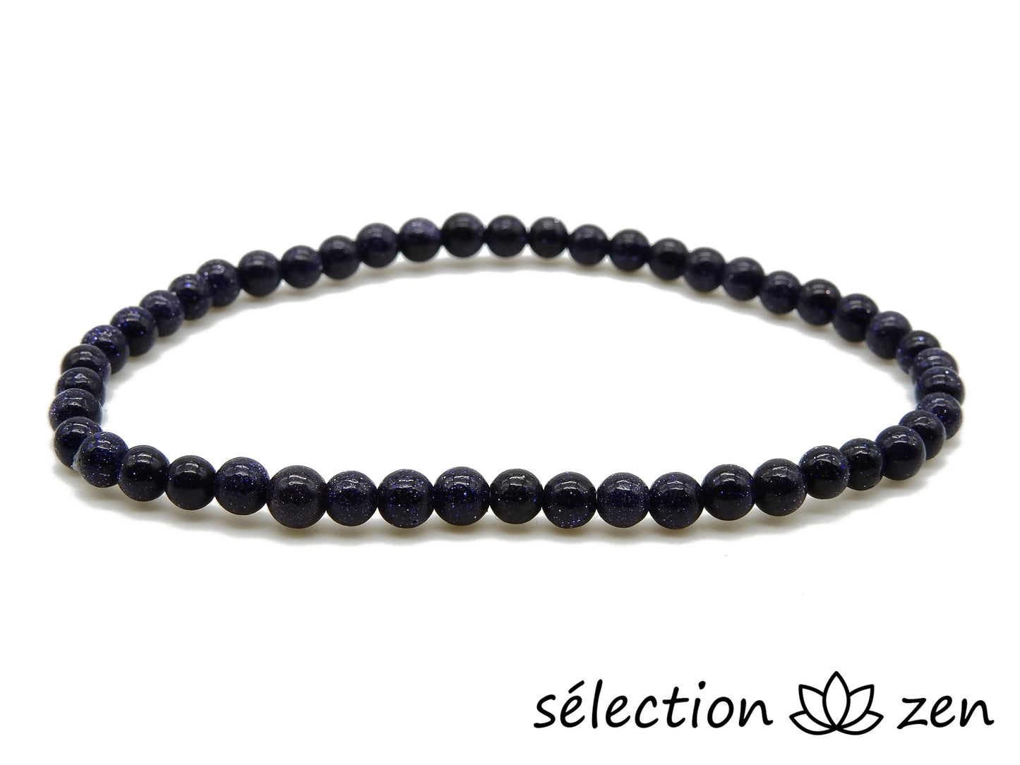 selection zen bracelet 4mm pierre de sable bleu