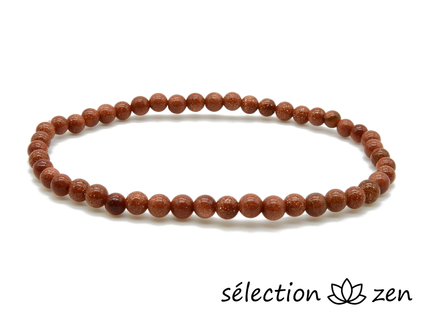 bracelet pierre de sable marron 4mm selection-zen