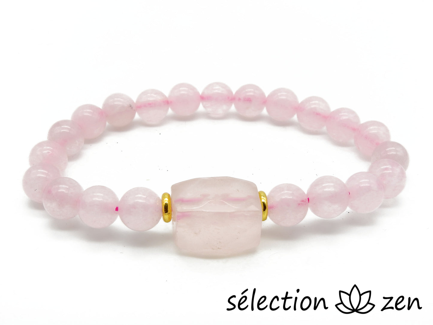 bracelet énergie quartz rose 8mm selection-zen
