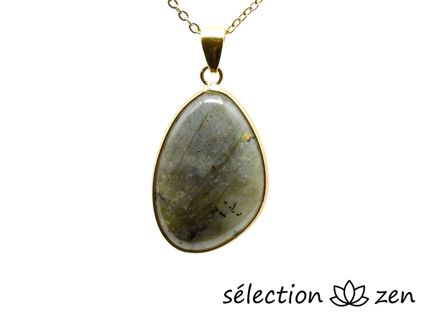selection zen collier doré labradorite