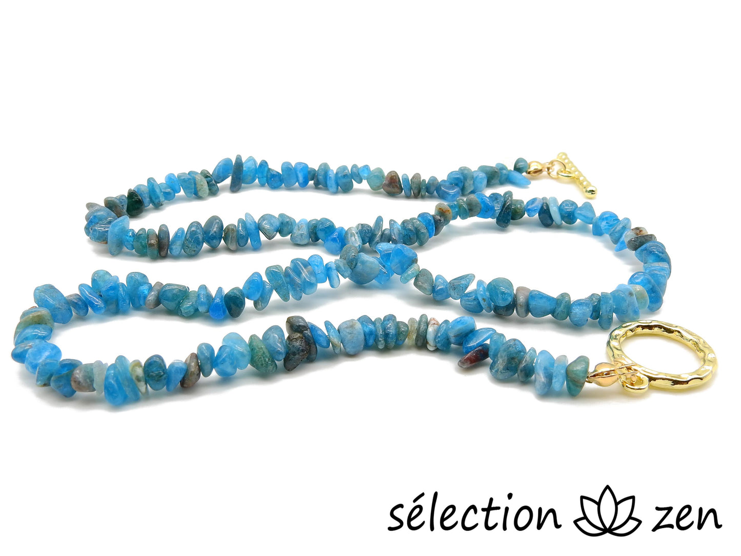 selection zen collier pierres irrégulières apatite élégance