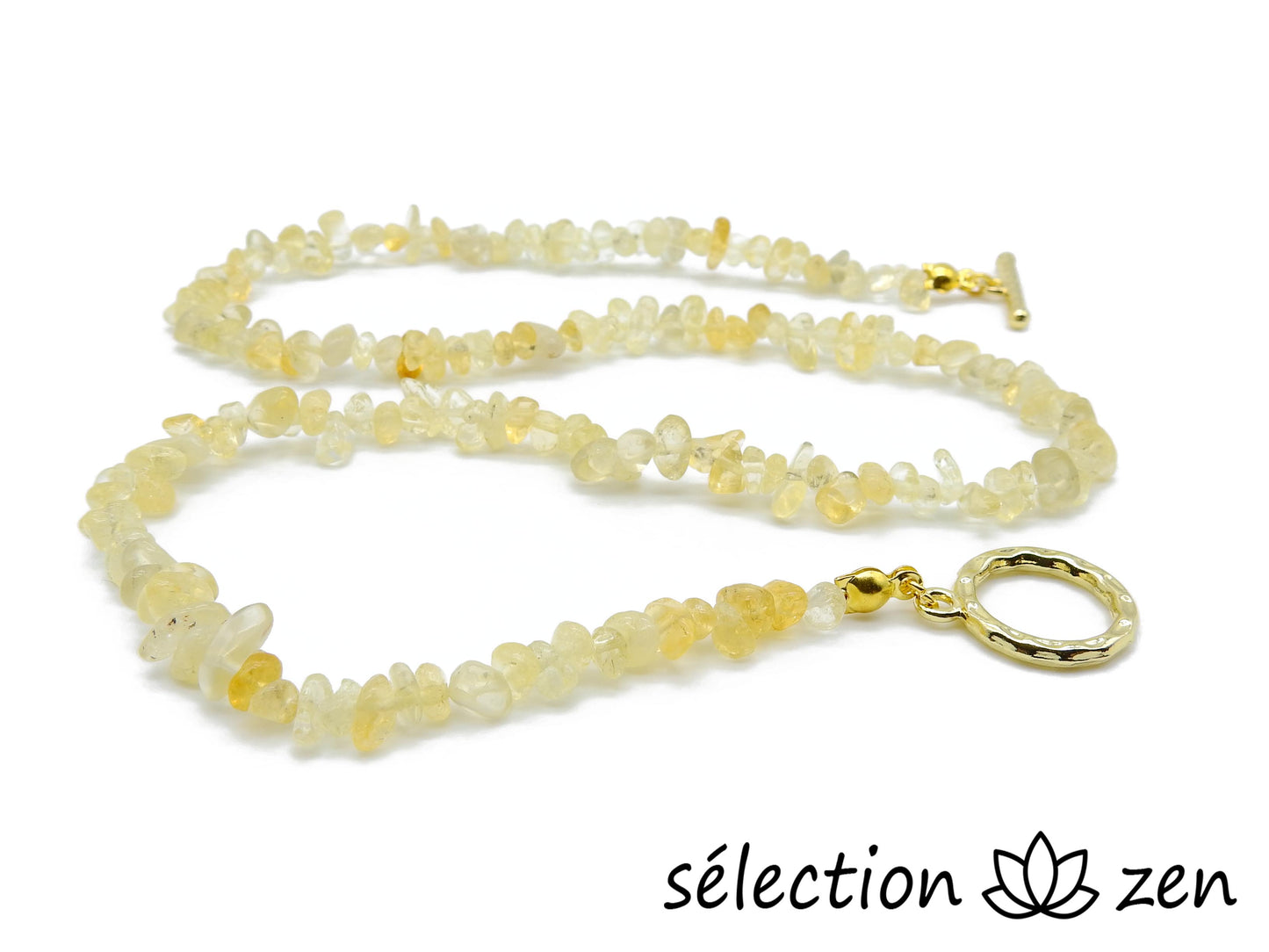 selection zen collier élégance pierres irrégulières citrine