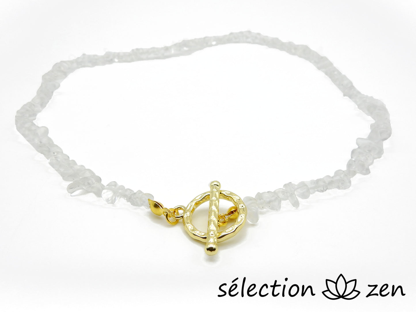 collier élégance cristal de roche pierres irrégulières selection zen