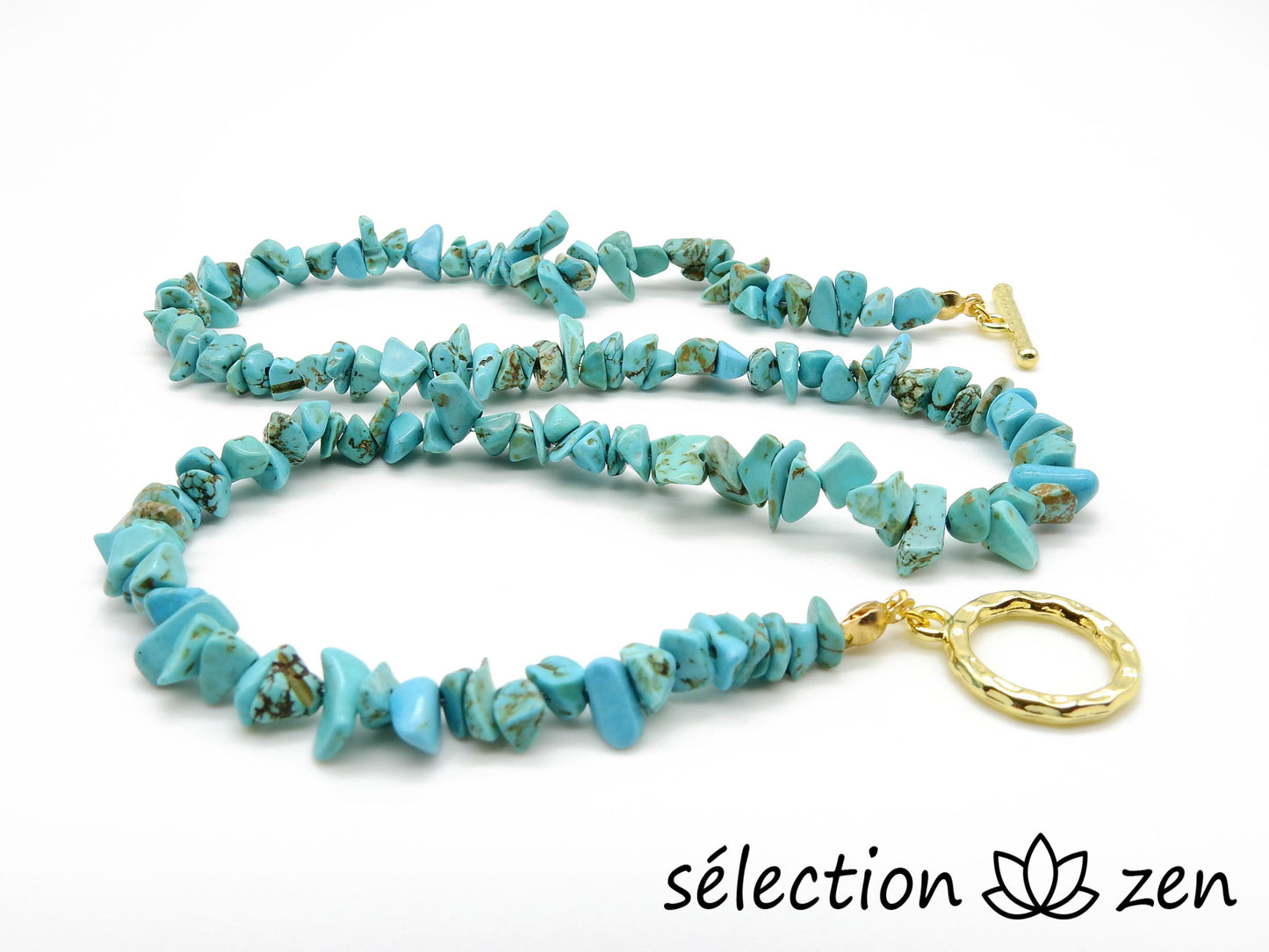 howlite turquoise collier élégance pierres irrégulières selection-zen