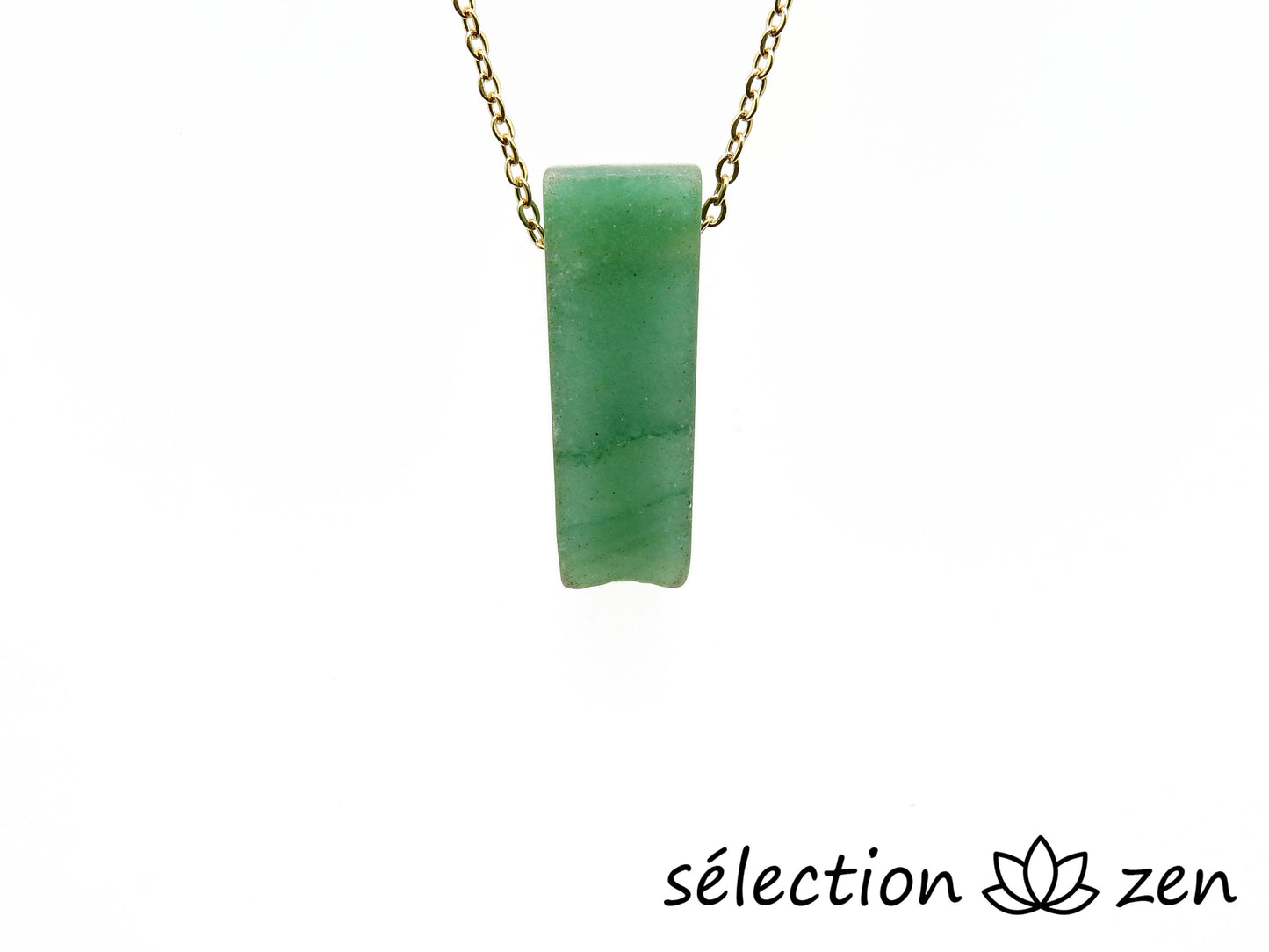 selection zen collier pierre sur chaine dorée aventurine