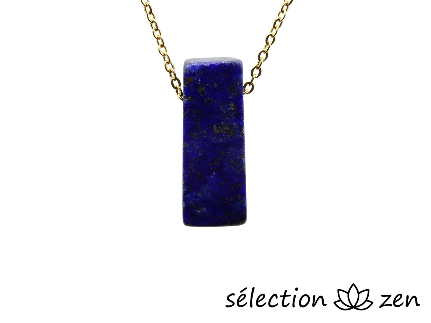 collier pierre sur chaine dorée lapis lazuli selection-zen