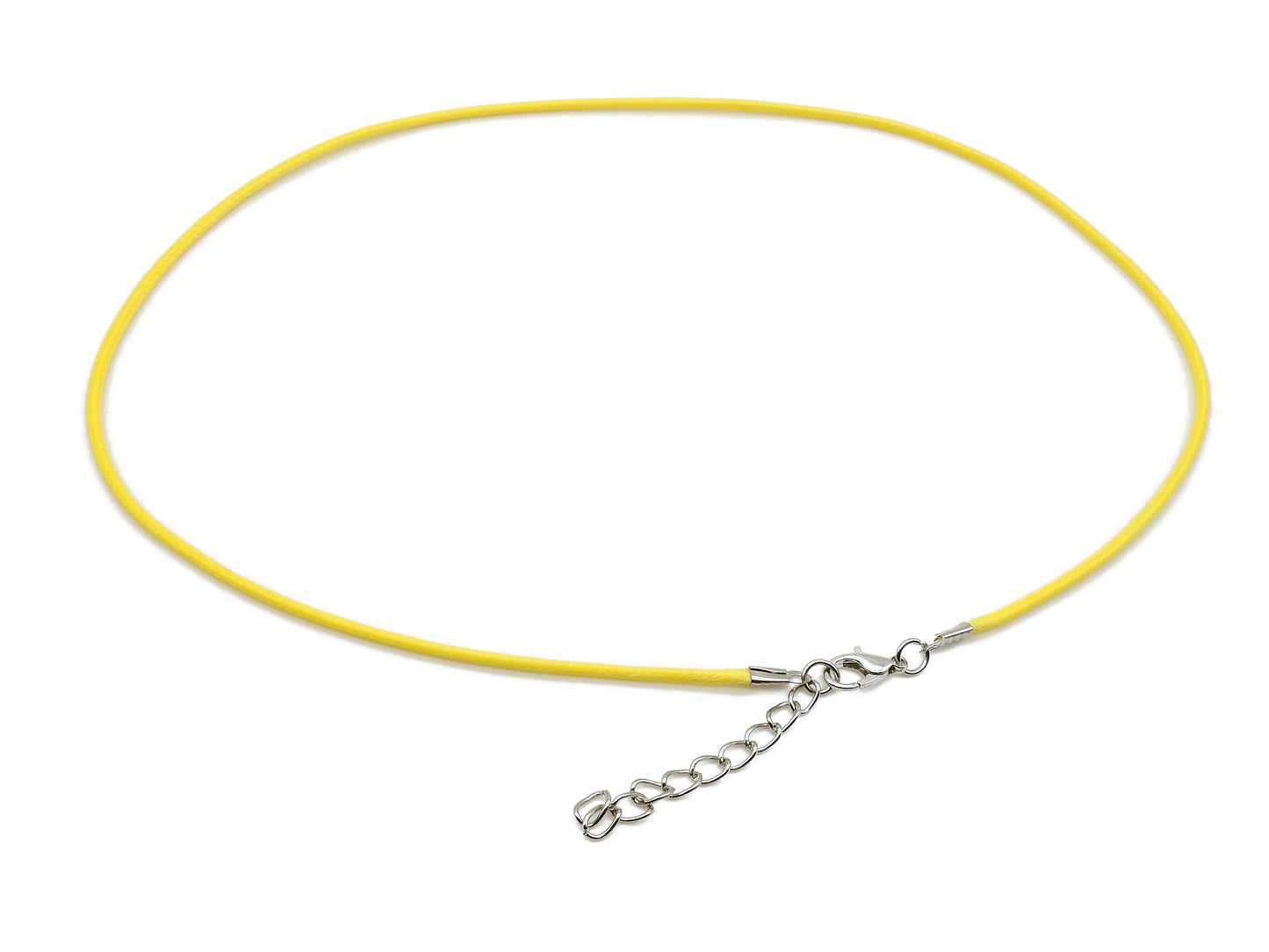 selection zen collier cordon 45cm jaune avec chaine argentée 2mm