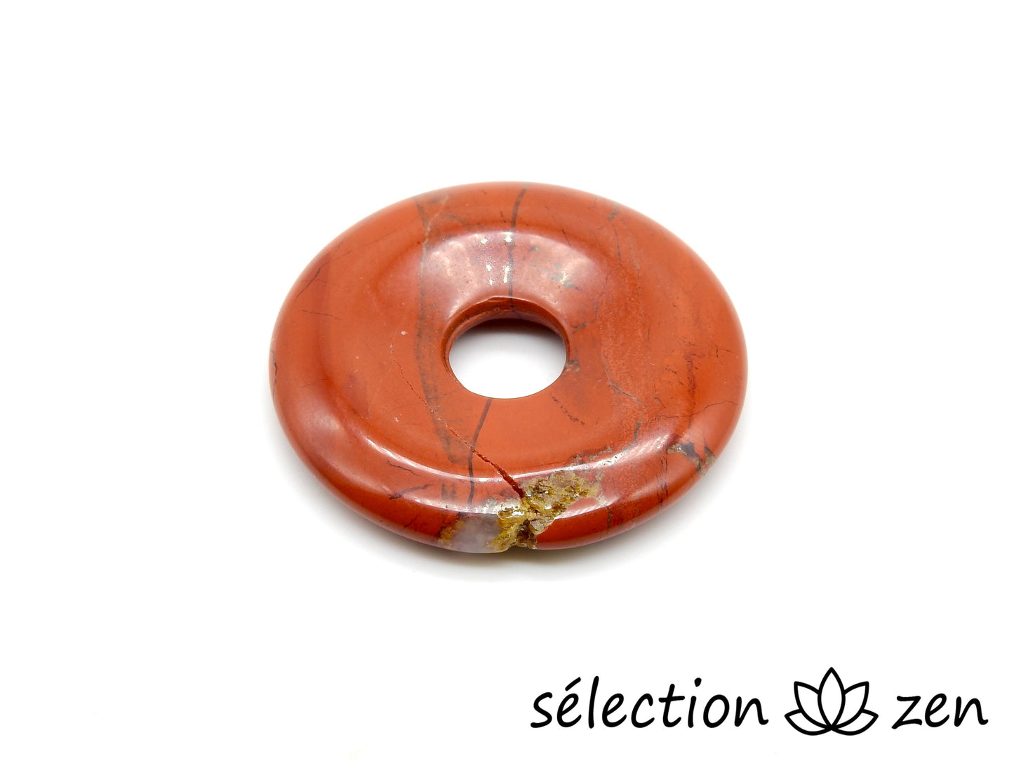 selection zen donut jaspe rouge 3cm pi chinois