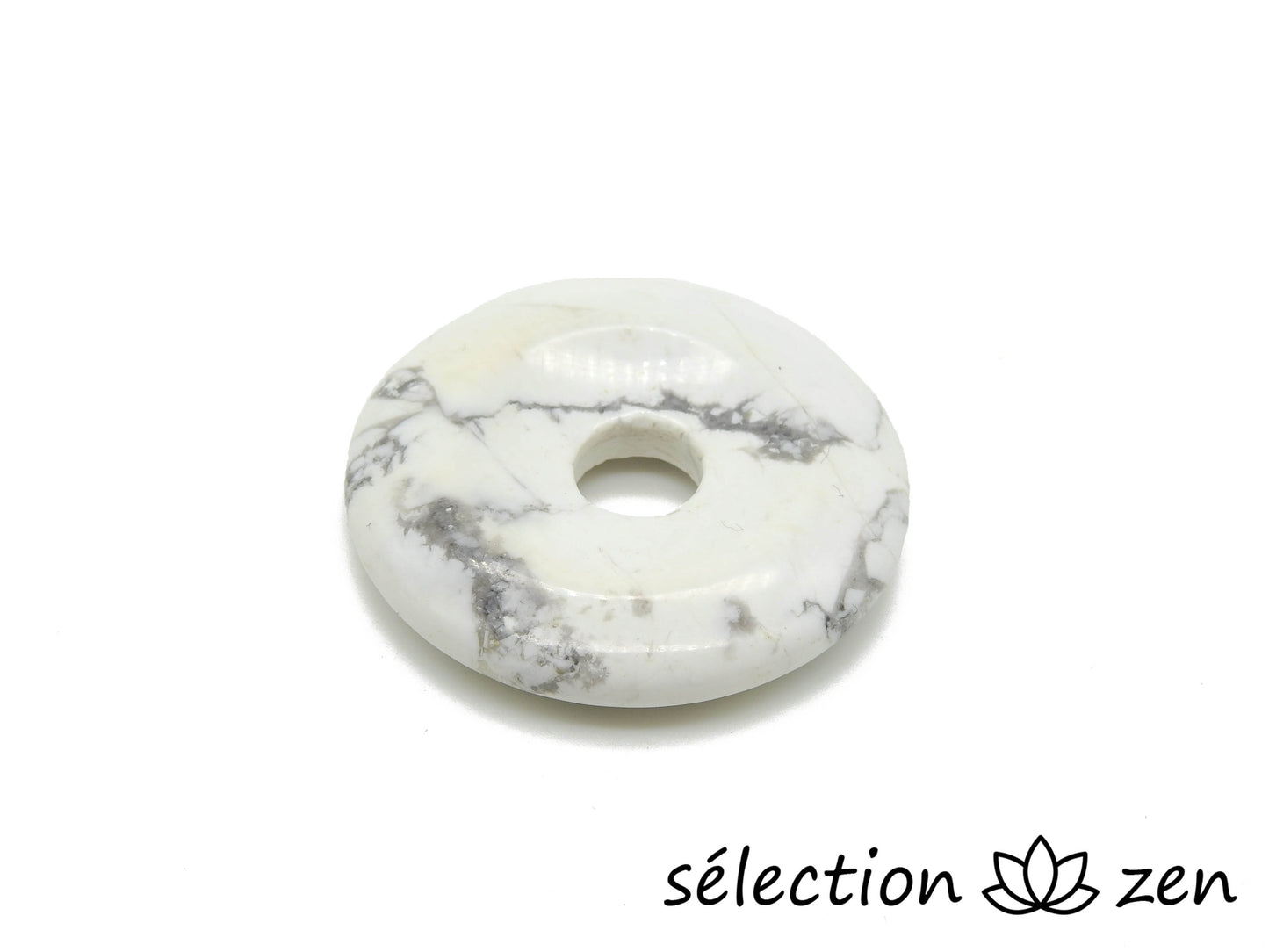 selection zen donut pi chinois 3cm howlite blanche