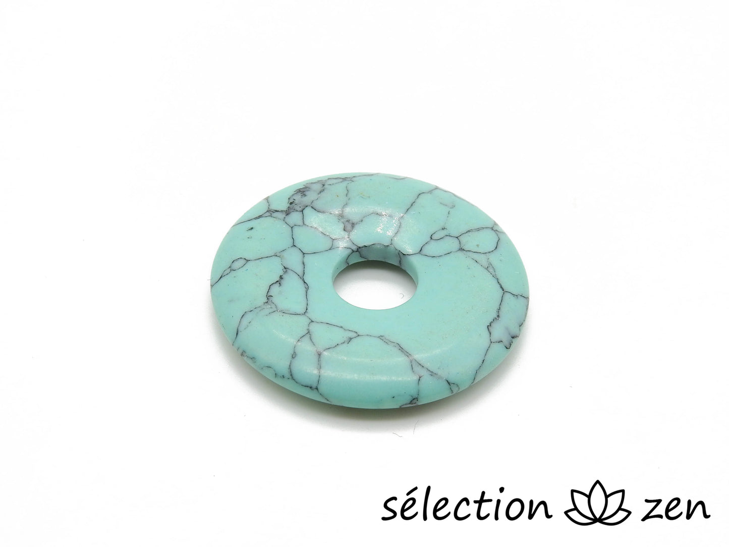 pi chinois 2,9cm donut howlite turquoise selection-zen