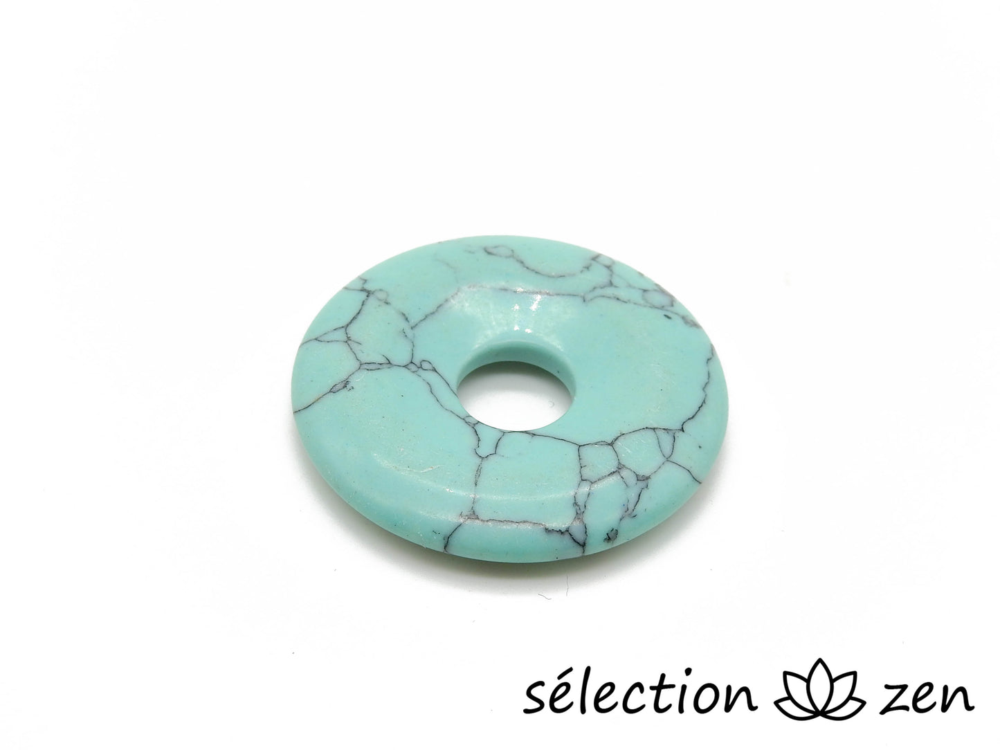 selection zen donut 3cm howlite turquoise pi chinois