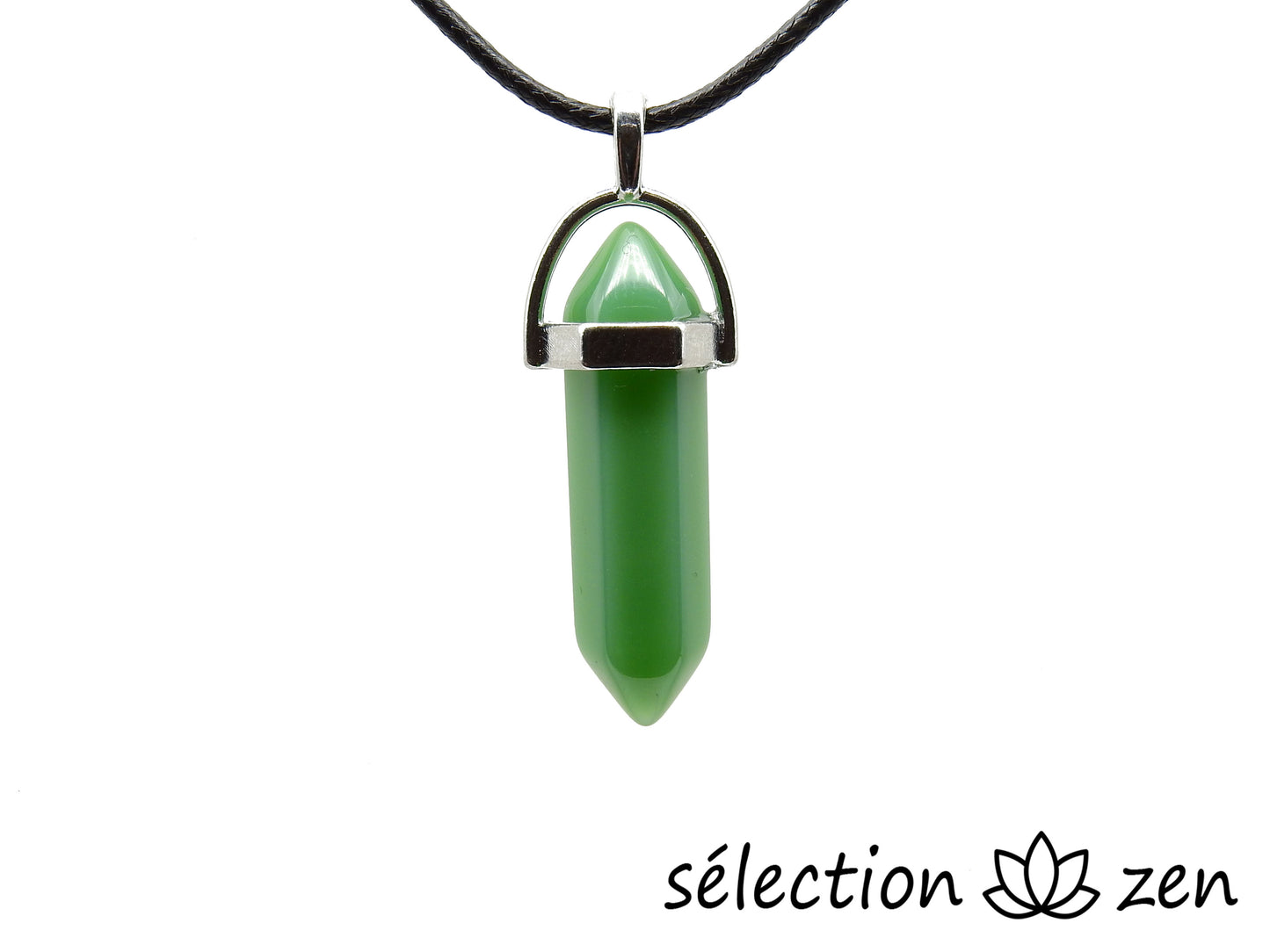 pendentif argenté double pointe aventurine selection-zen