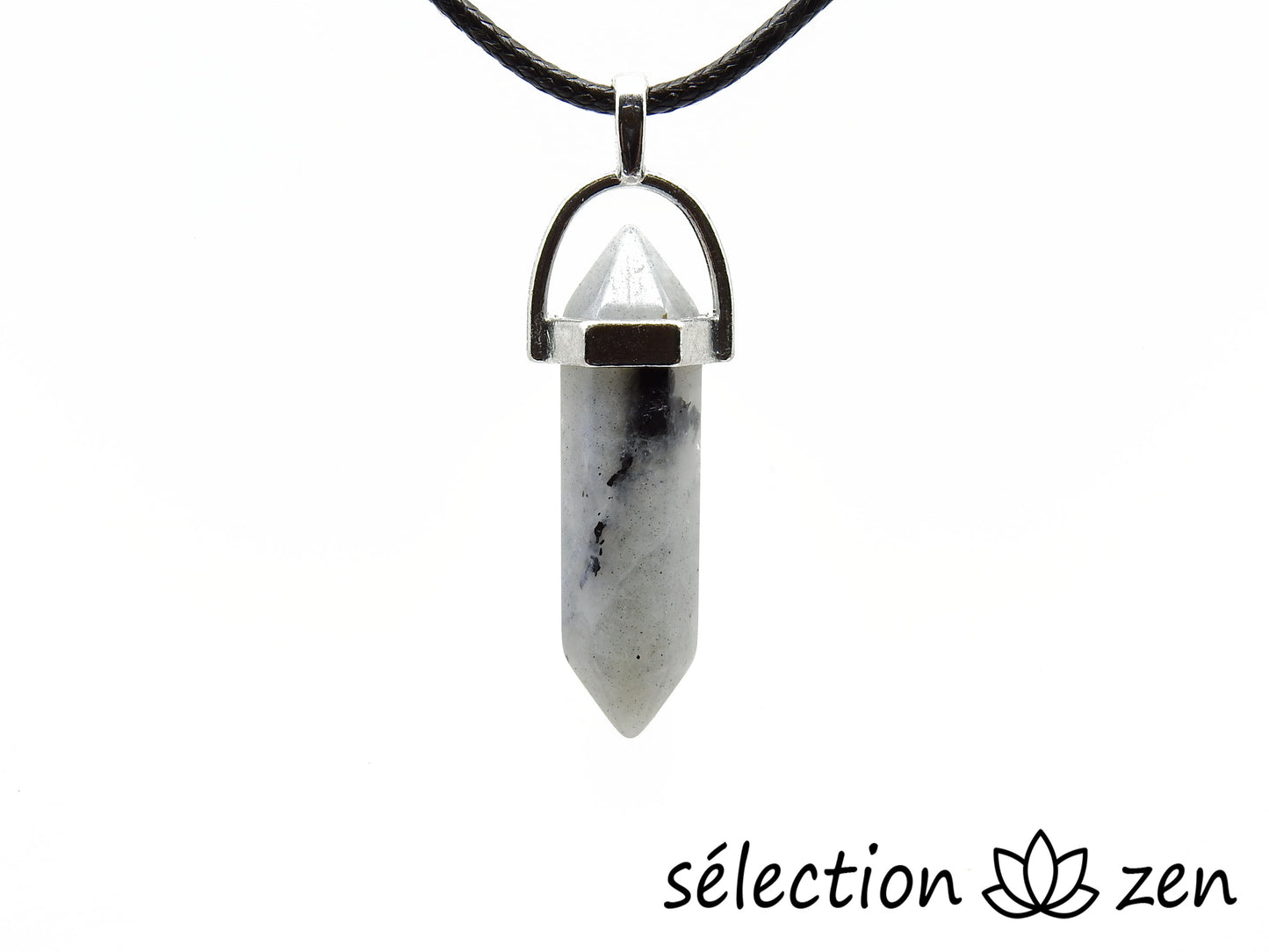pendentif double pointe argenté labradorite selection zen