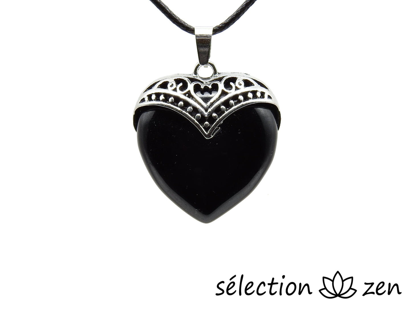 pendentif cœur vintage obsidienne selection zen