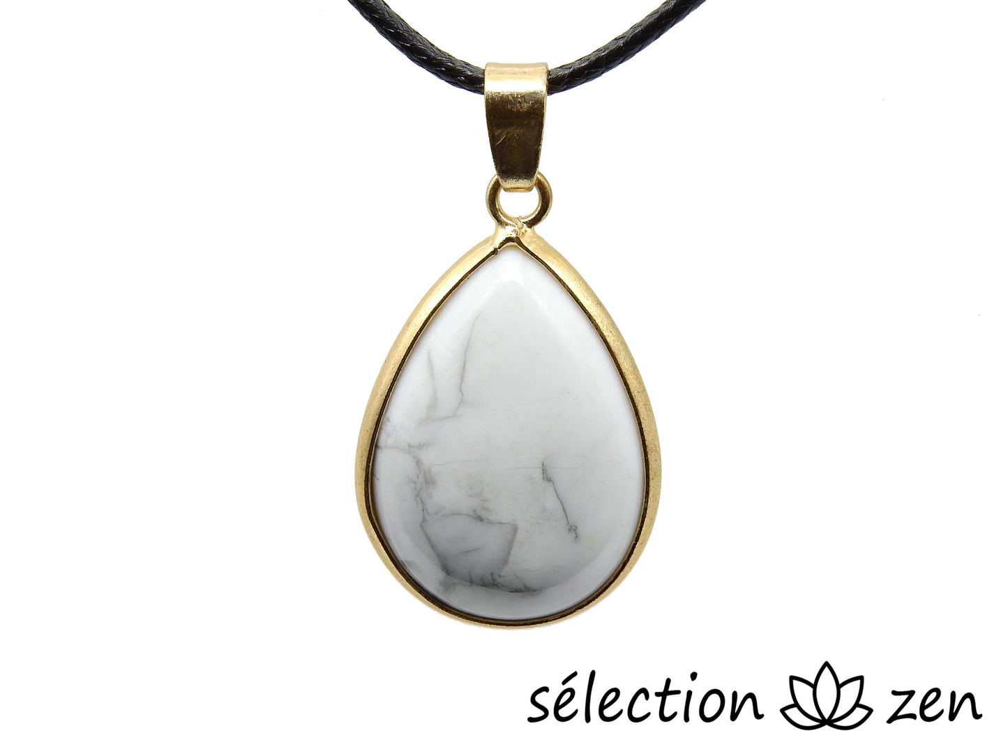 pendentif goutte élégance howlite blanche selection zen