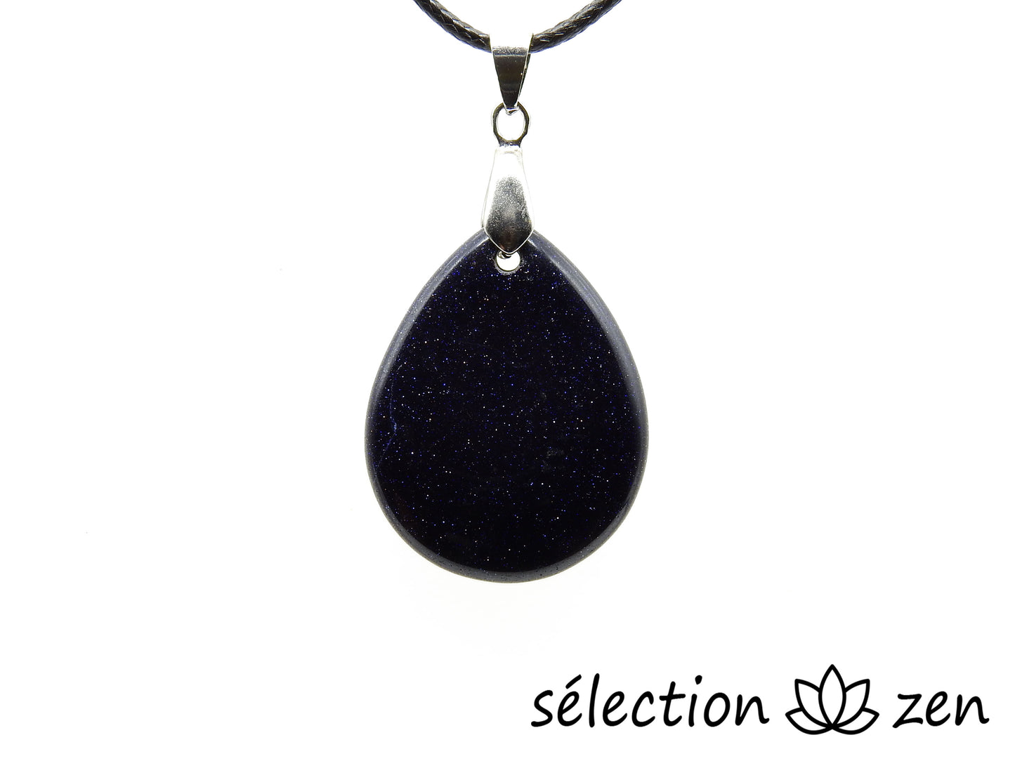 selection zen pendentif goutte arbre de vie doré pierre de sable bleu