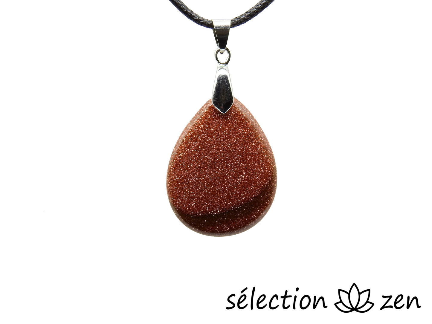 pierre de sable marron pendentif goutte selection zen