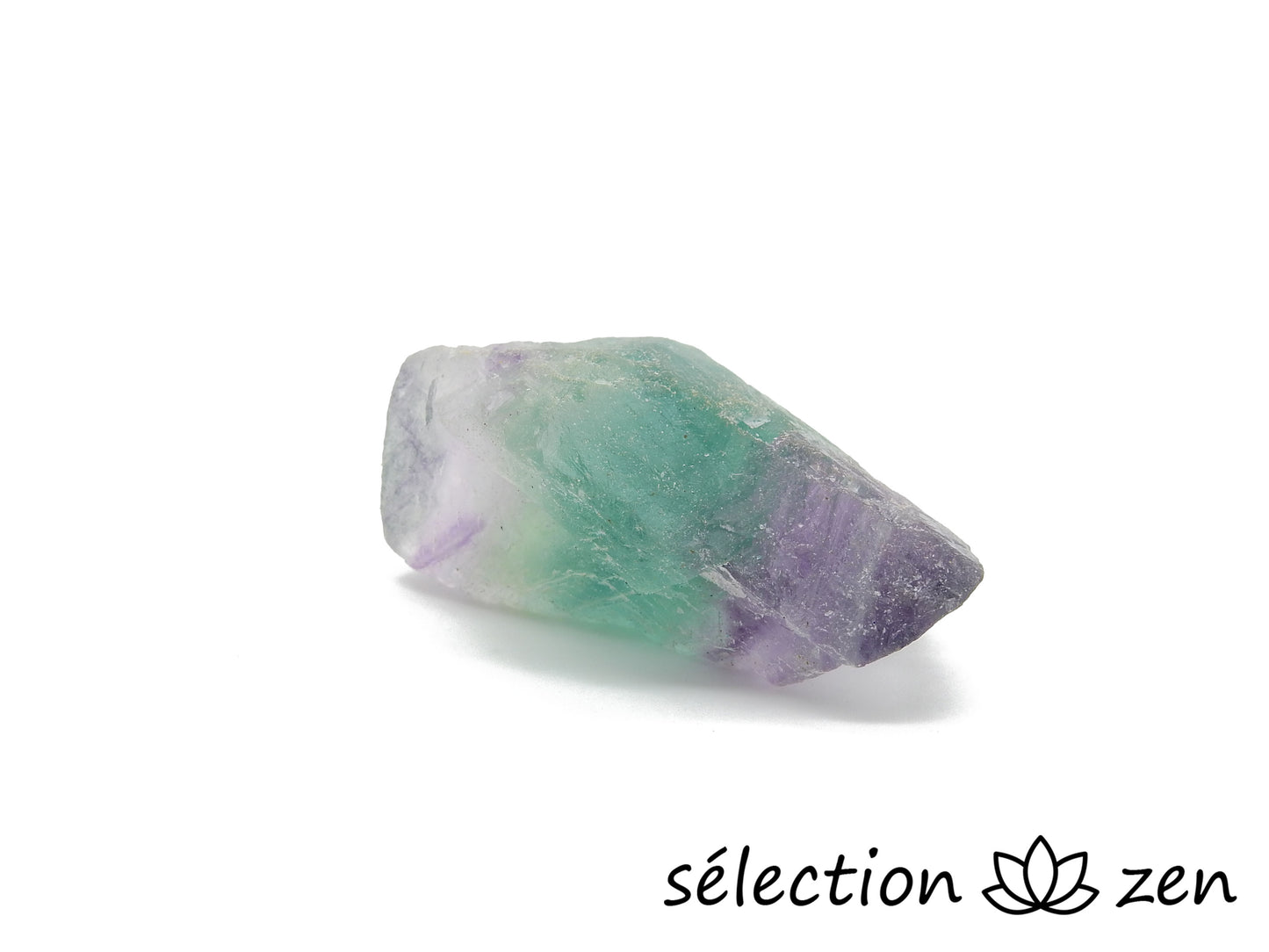 selection zen fluorite verte et violette pierre brute
