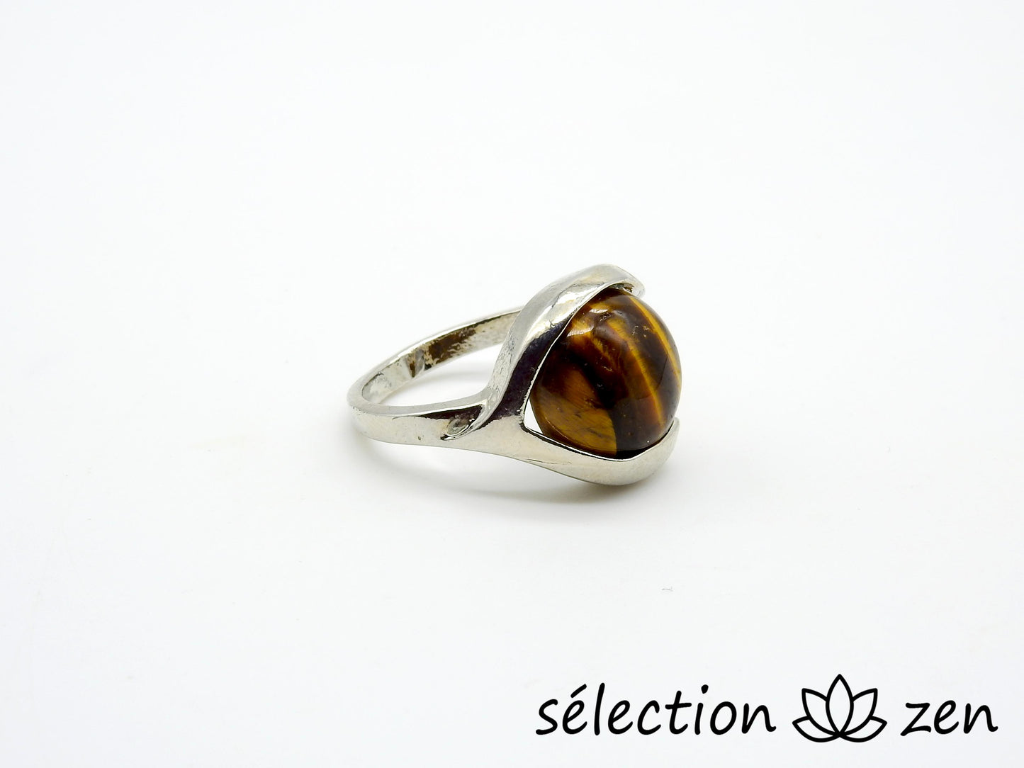 œil de tigre jaune bague 17mm selection-zen