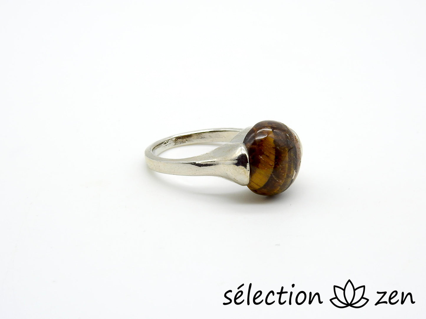 selection-zen bague oeil de tigre jaune 18mm