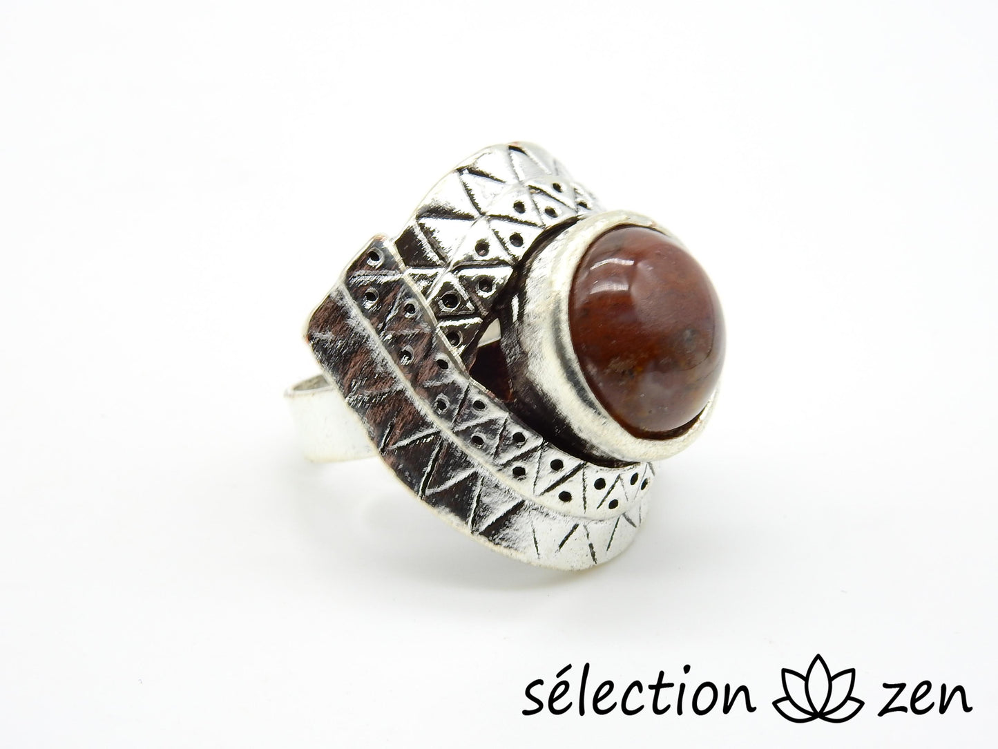 selection zen bague réglable agate indienne