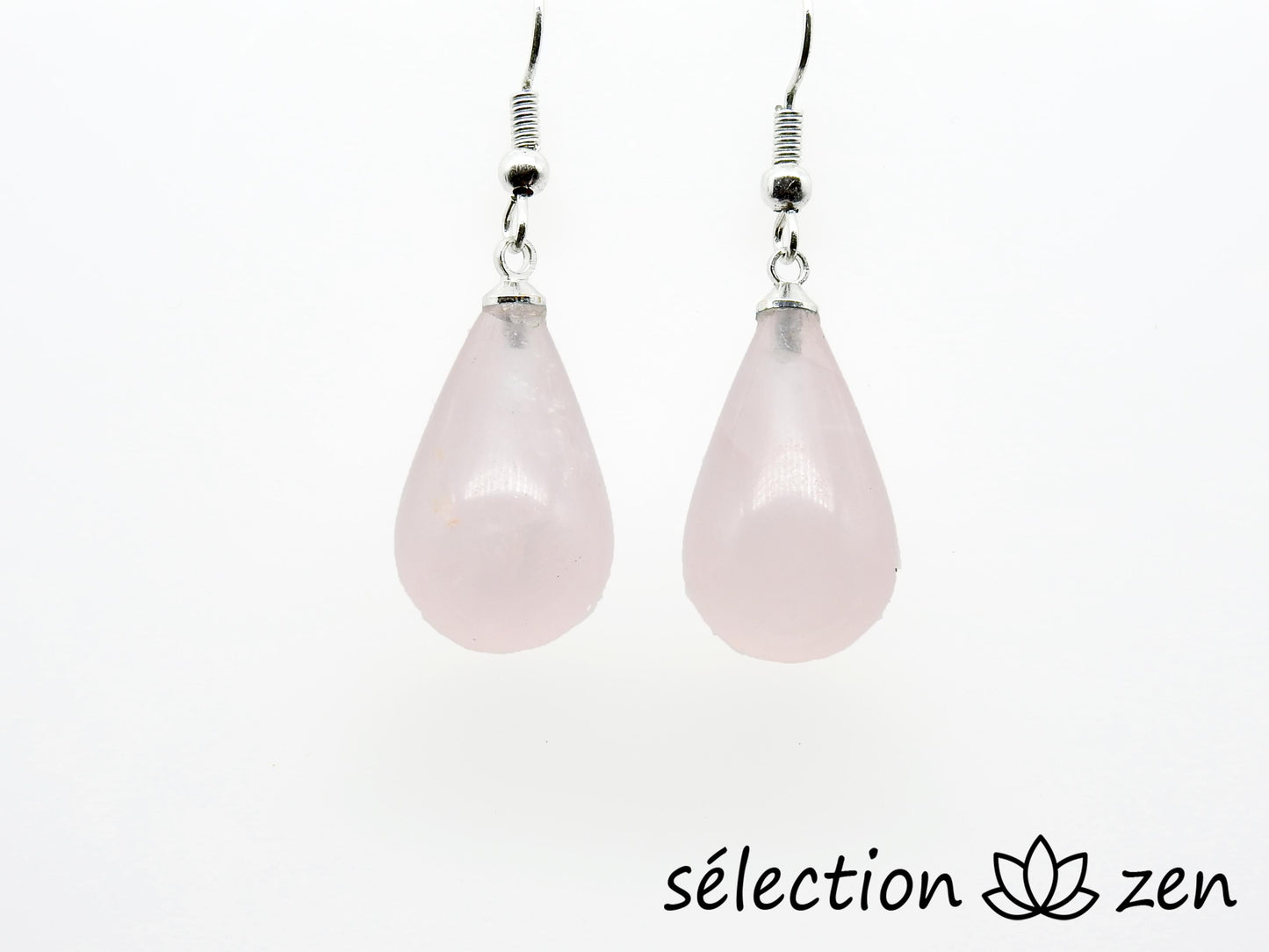 boucles d'oreilles goutte quartz rose selection-zen