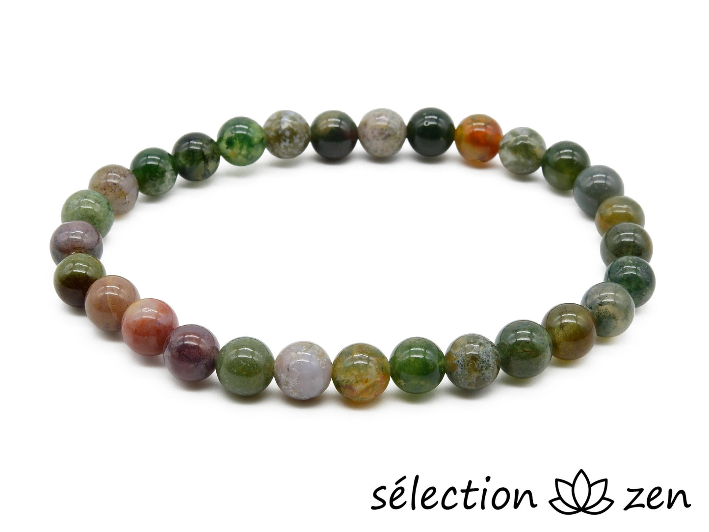 bracelet agate indienne 6mm selection-zen