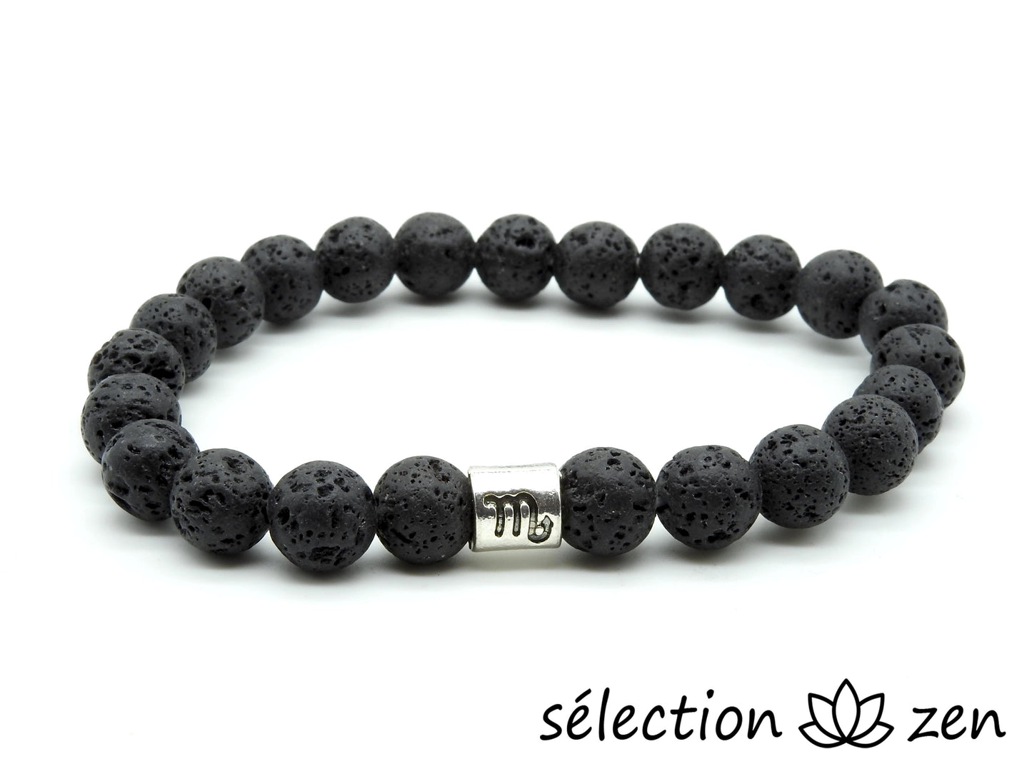 bracelet astro scorpion pierre de lave 8mm 20cm selection-zen