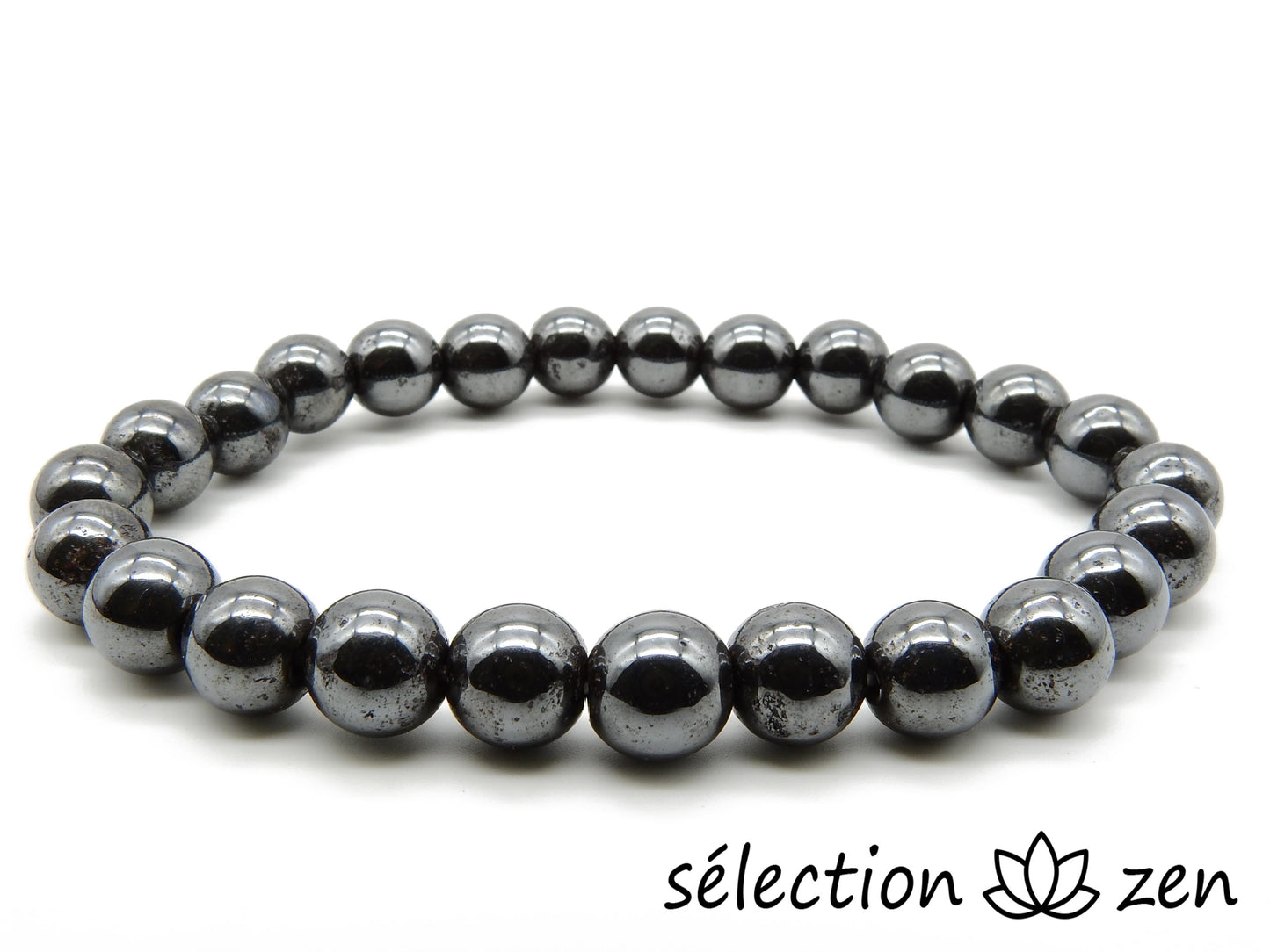 bracelet hématite magnétique 8mm 20cm selection-zen