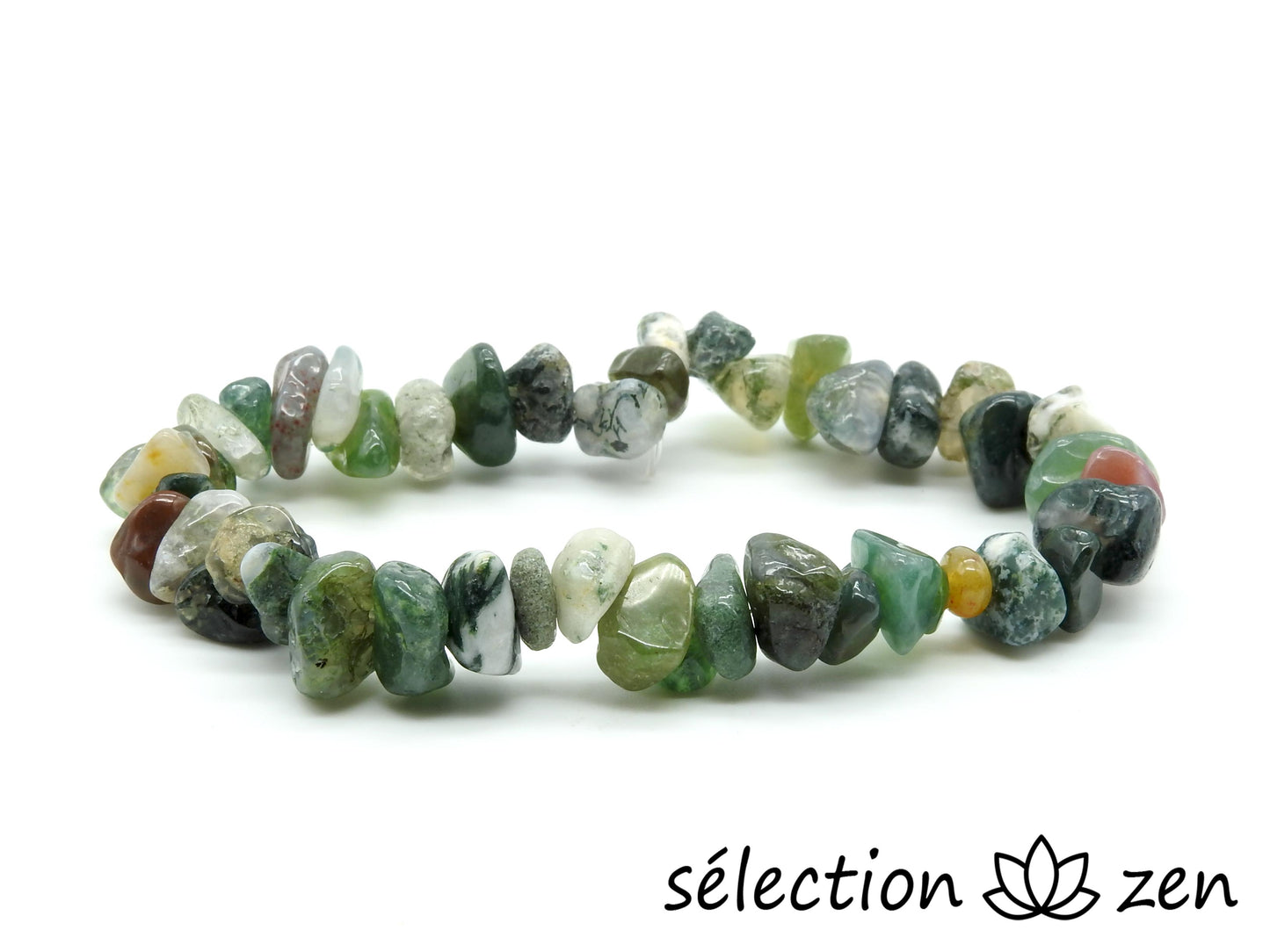 selection-zen bracelet agate indienne pierres irrégulières 16cm ou 17cm