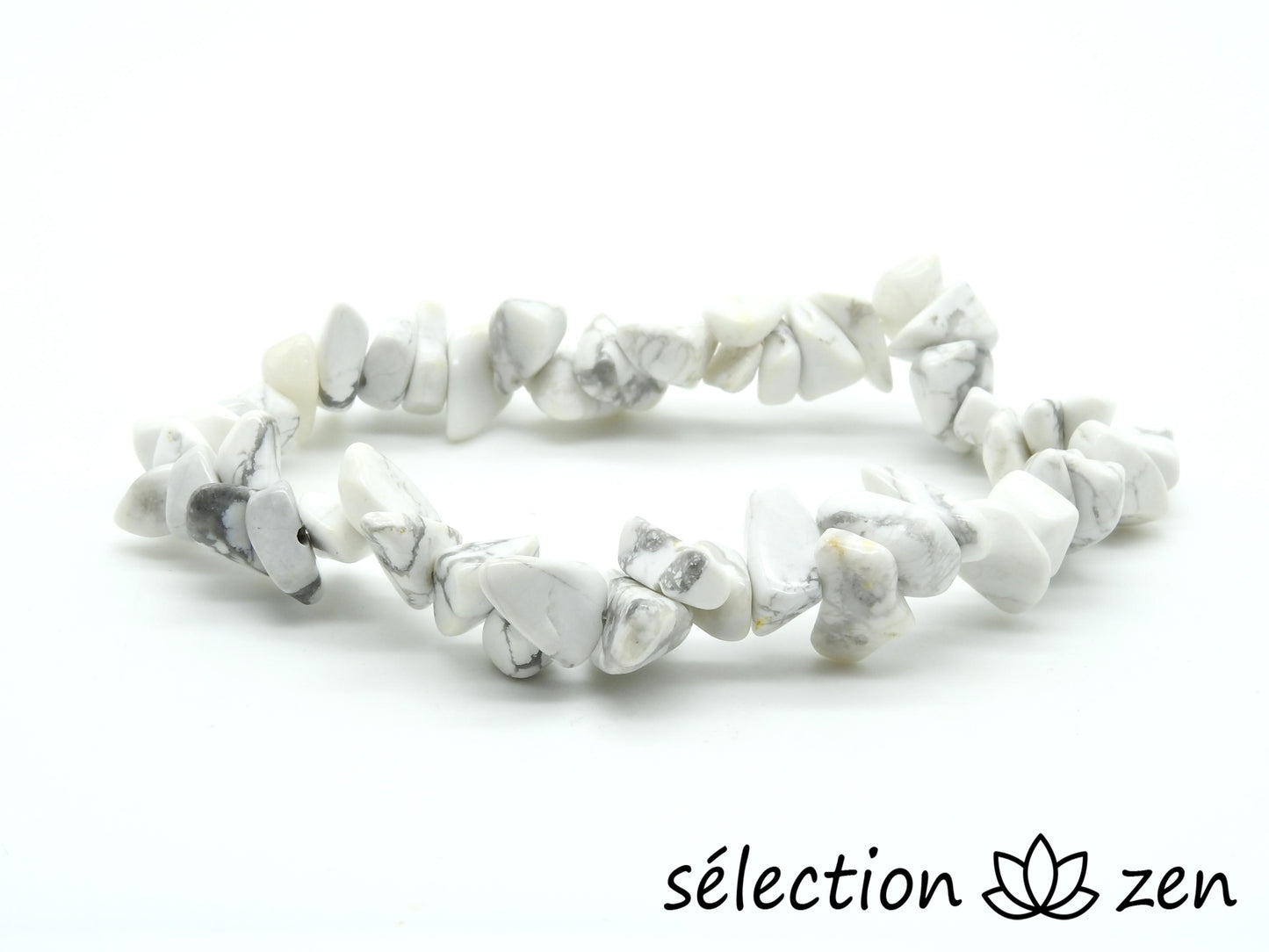 selection-zen bracelet pierres irrégulières howlite blanche