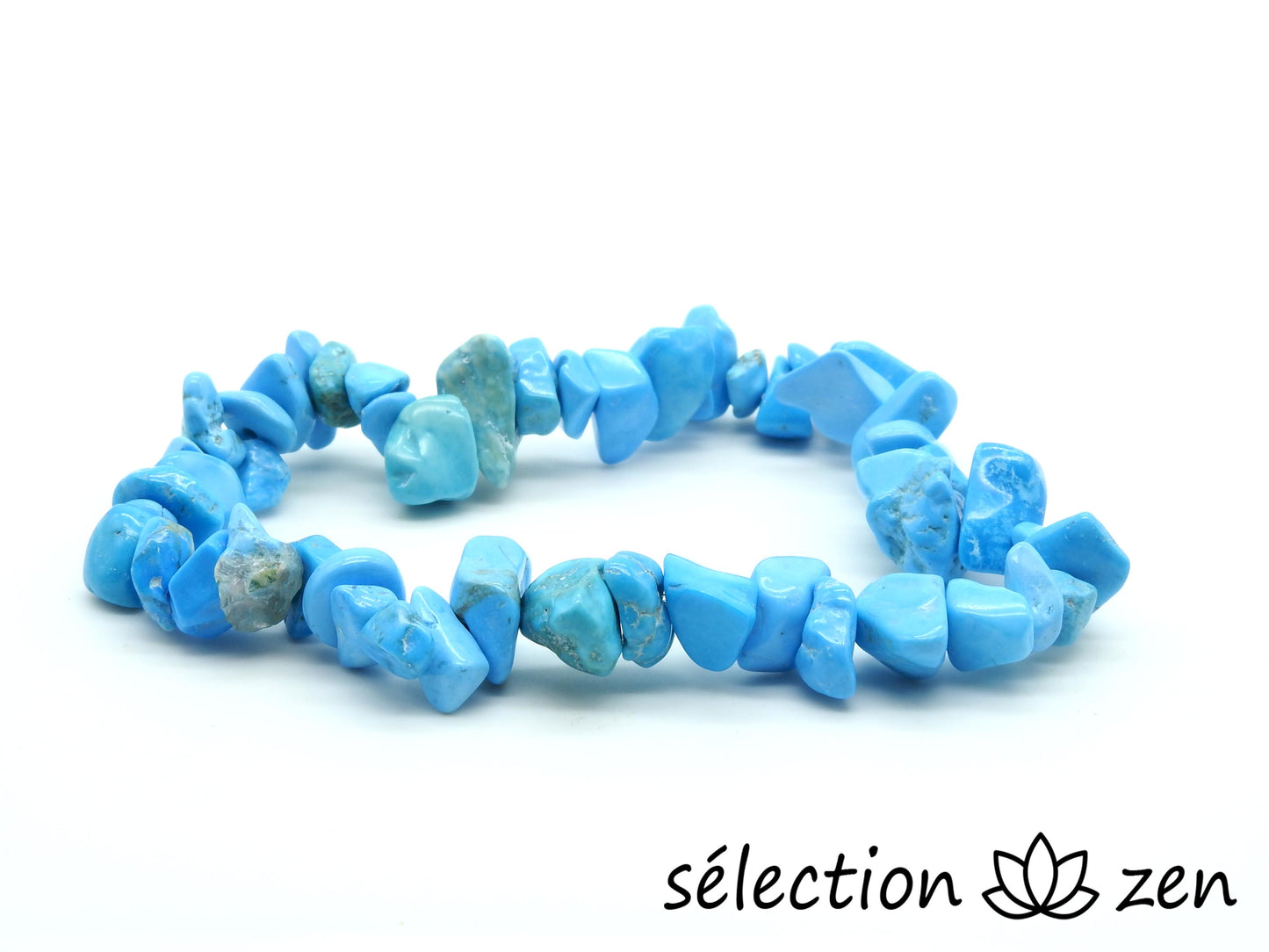 selection-zen bracelet 18cm howlite bleue pierres irrégulières