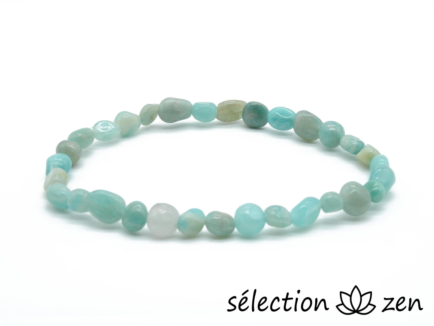 amazonite bracelet pierres irrégulières 6mm 19cm selection-zen