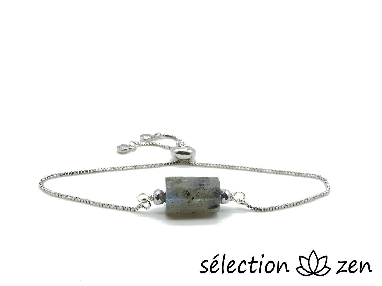 selection zen bracelet labradorite réglable argenté