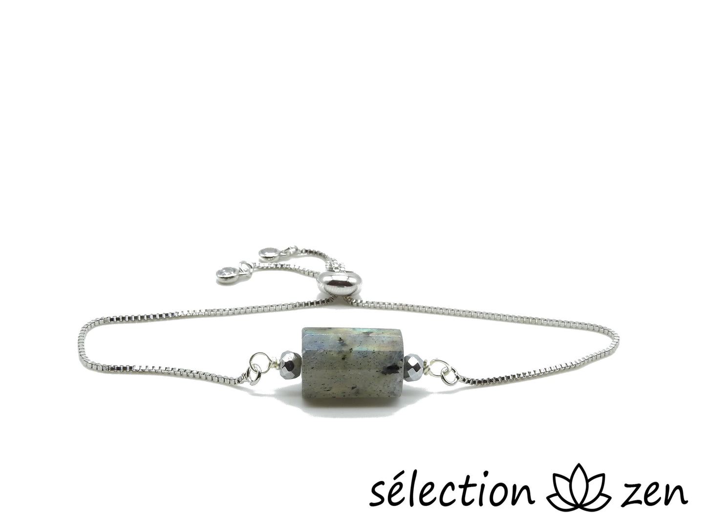 bracelet réglable argenté labradorite selection-zen