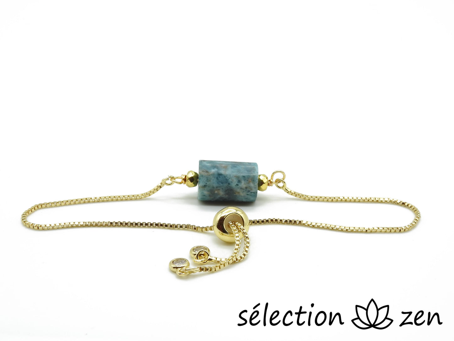 bracelet chaine doré apatite réglable selection-zen