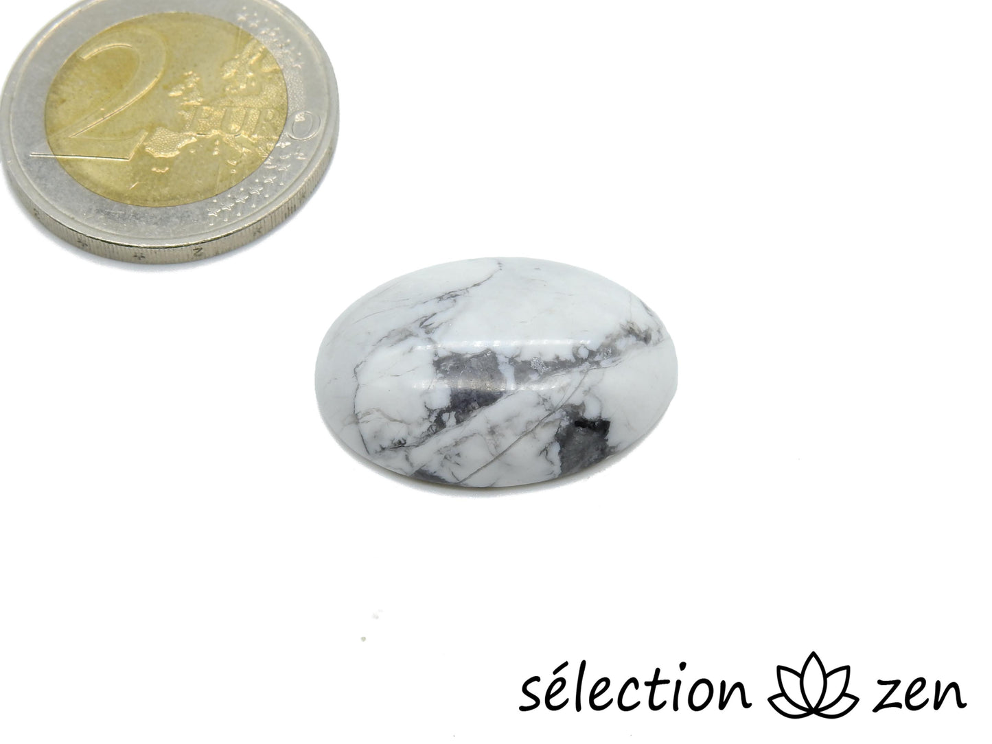 selection zen cabochon howlite blanche 18x25mm