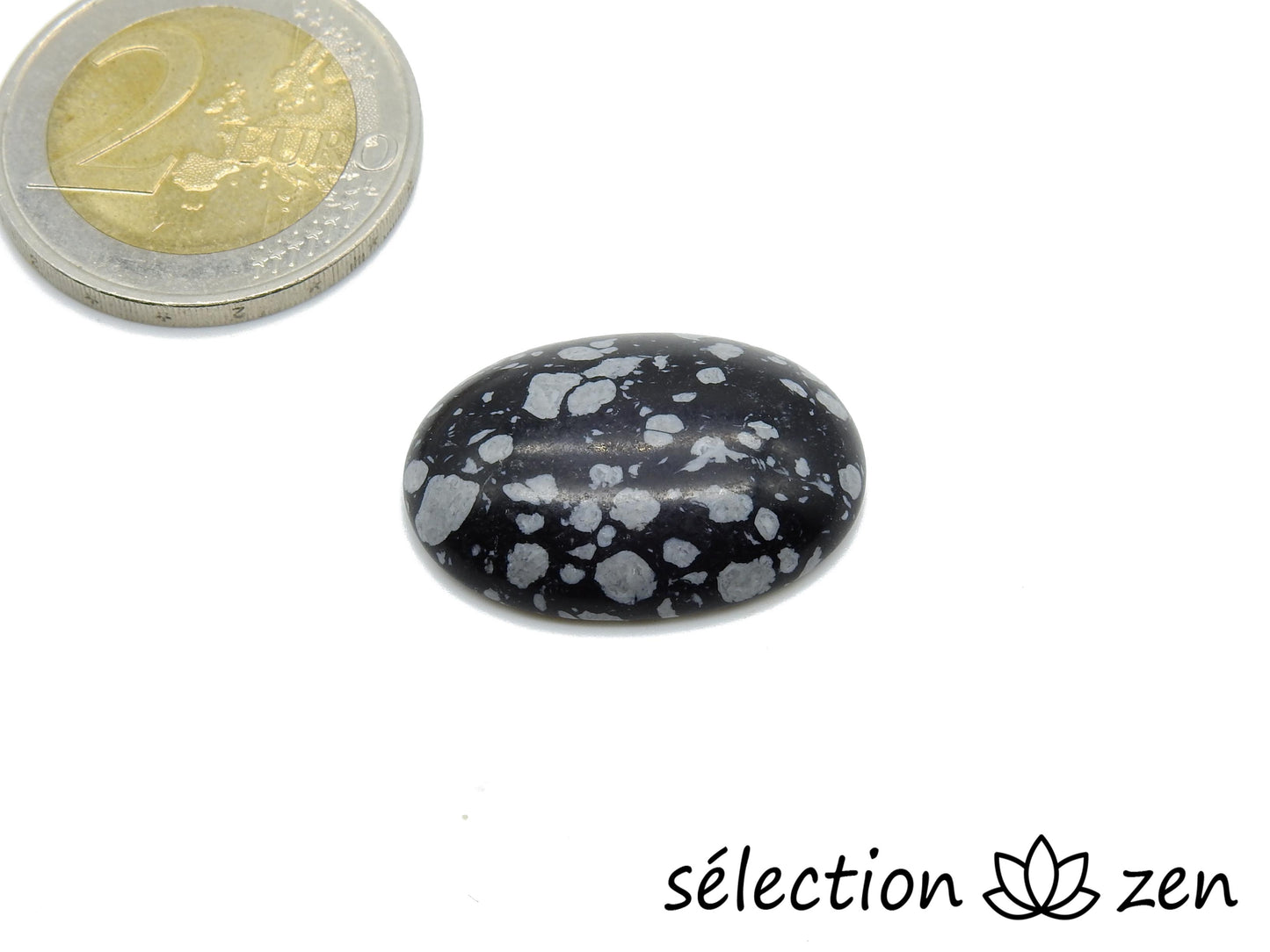 selection zen cabochon obsidienne flocon de neige 18x25mm