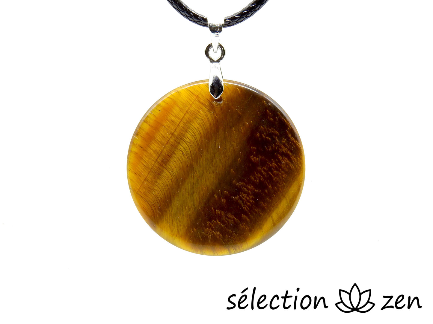collier oeil de tigre jaune arbre de vie doré selection-zen