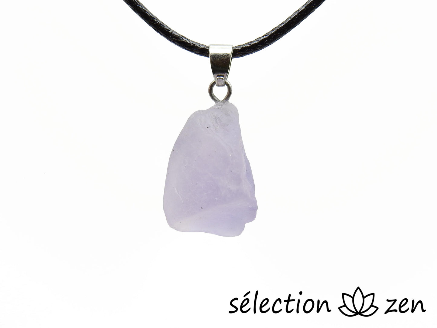 selection-zen collier avec pendentif minerai brut fluorite
