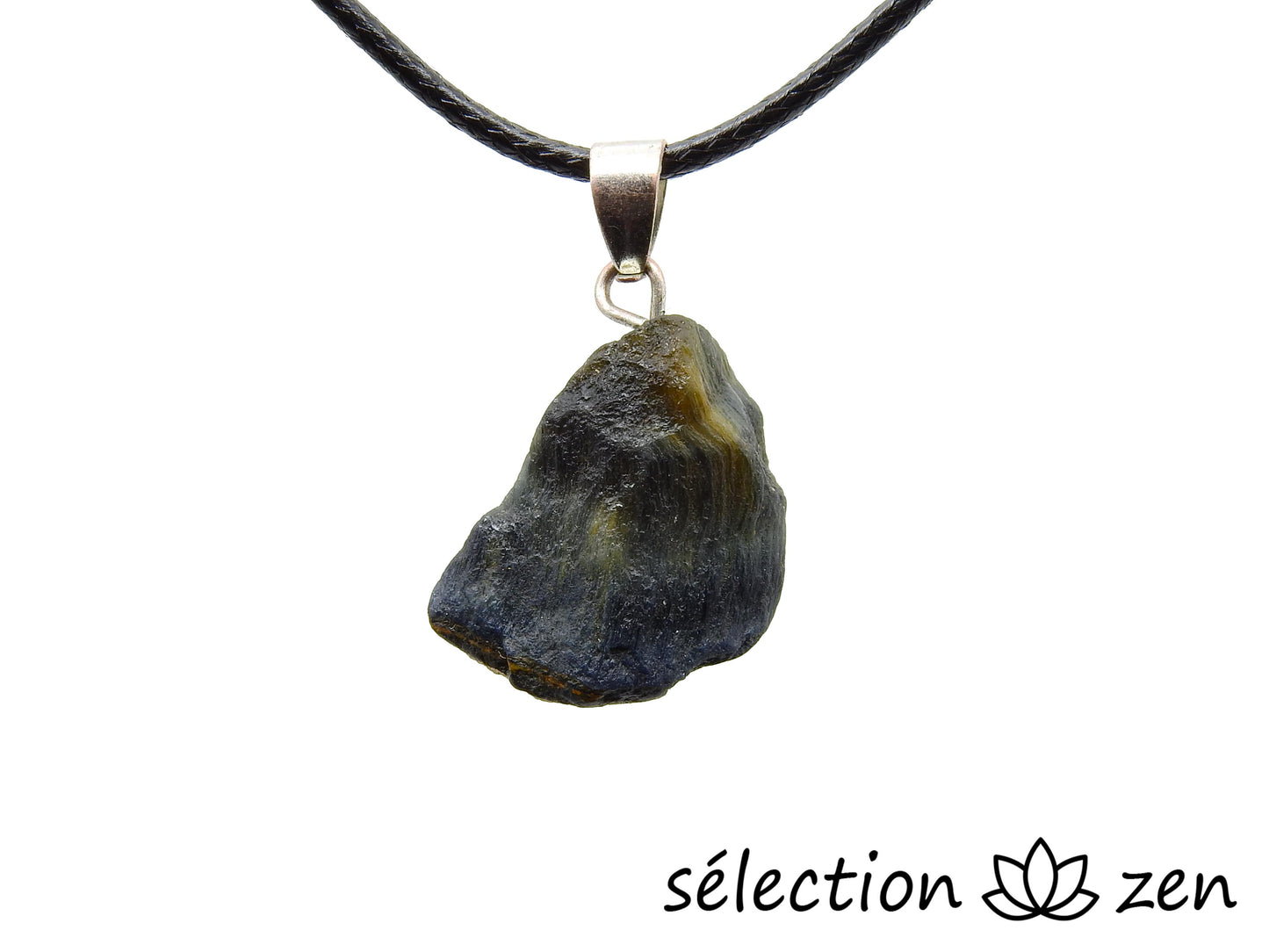 selection zen collier minerai brut oeil de tigre jaune