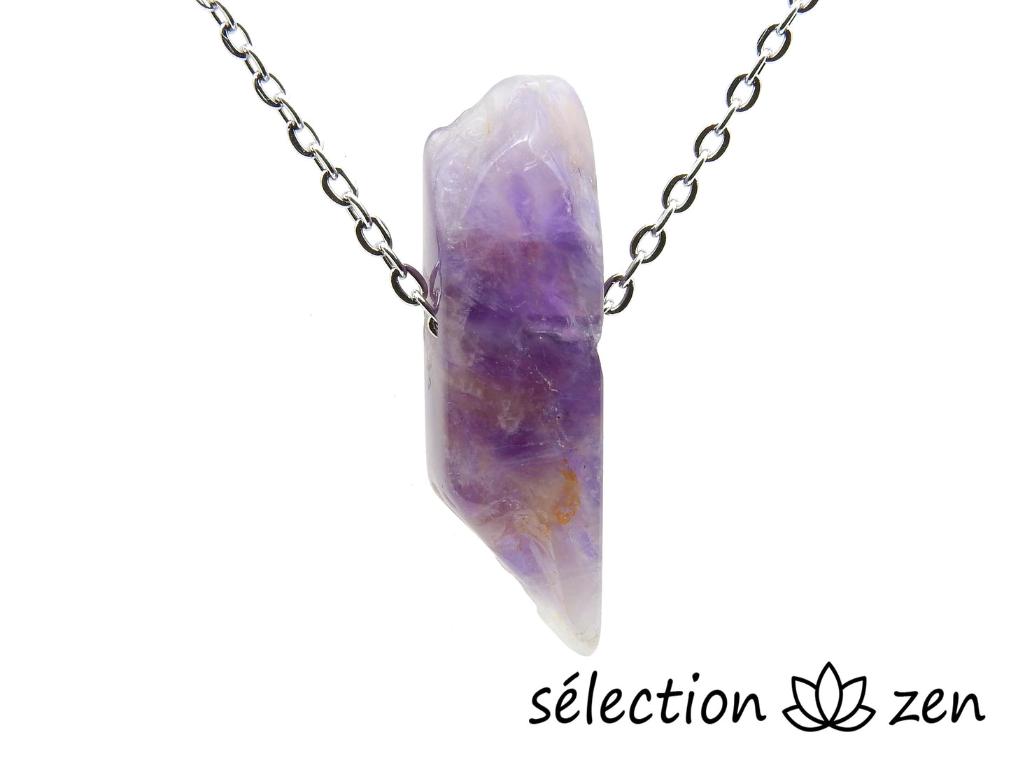 collier pierre sur chaine argentée améthyste selection-zen