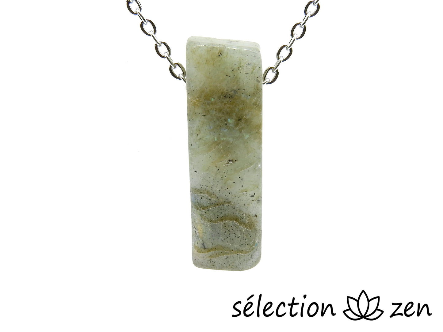 selection zen collier pierre sur chaine argentée labradorite